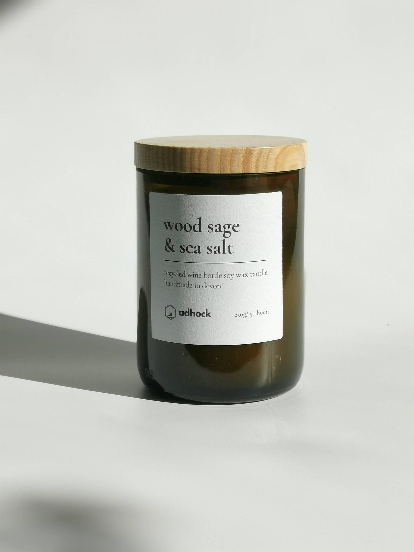 Wood Sage & Sea Salt Wine Bottle Candle: Brown
