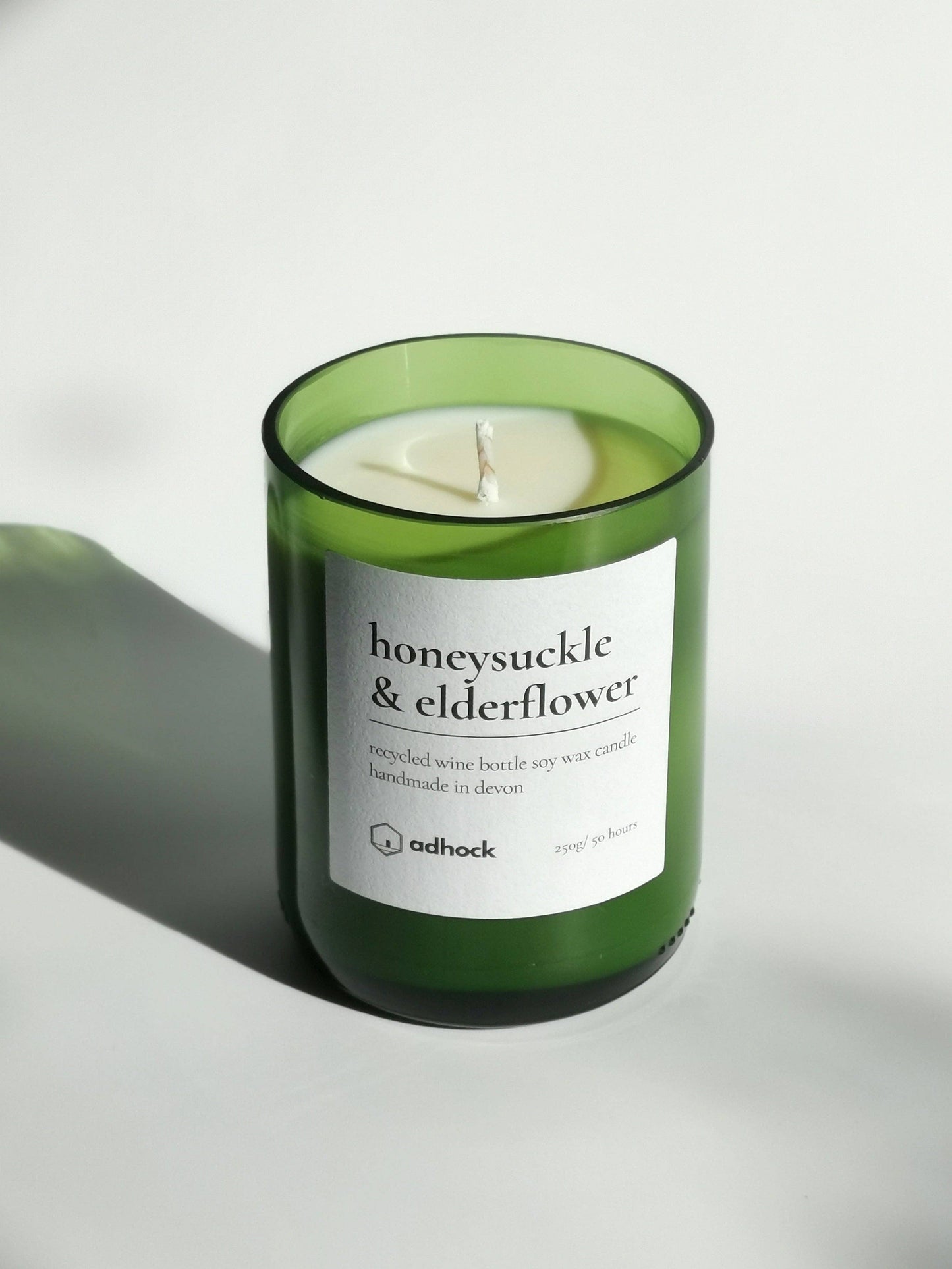 Honeysuckle & Elderflower Wine Bottle Candle: Honeysuckle & Elderflower / Green