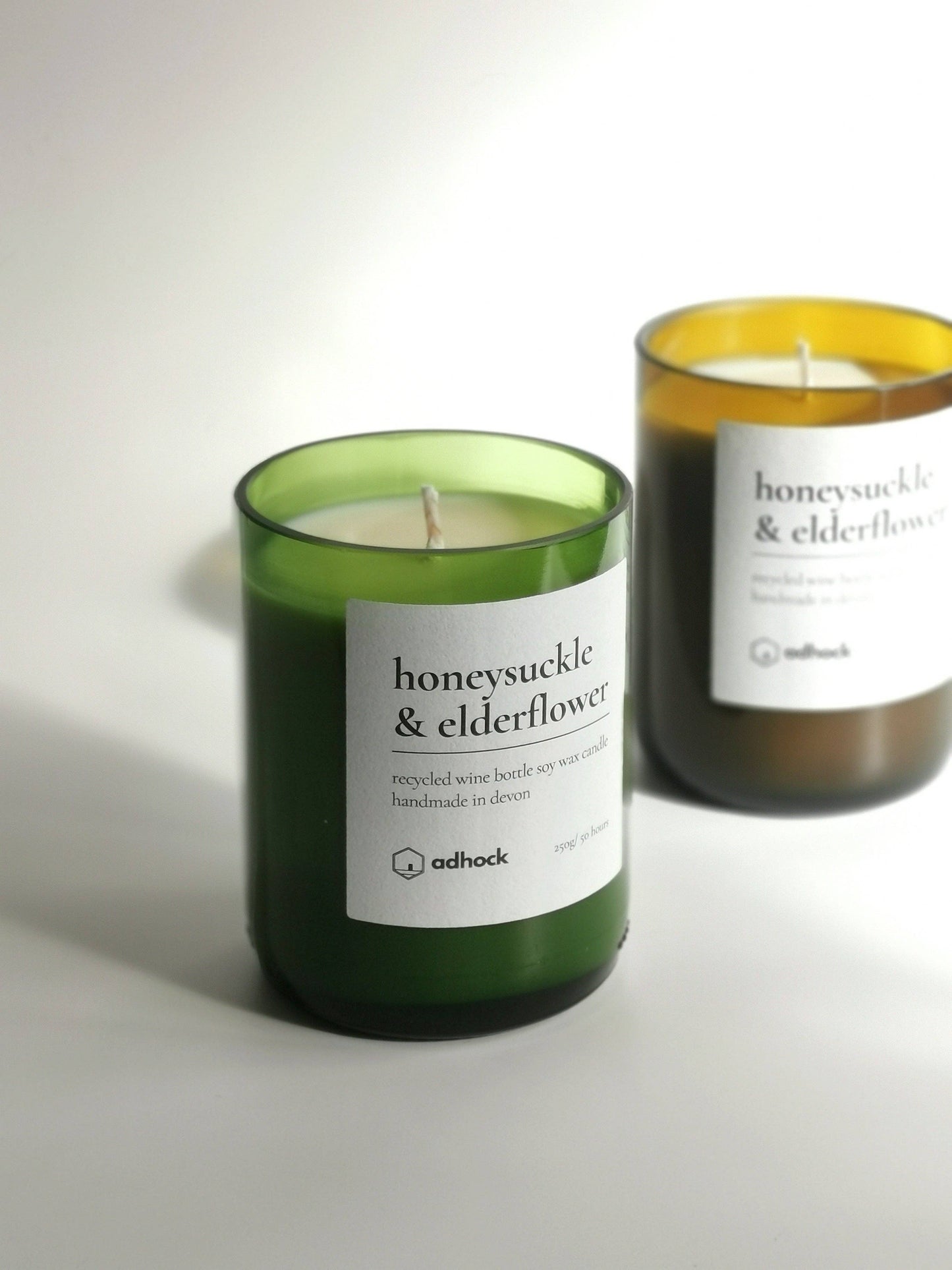 Honeysuckle & Elderflower Wine Bottle Candle: Honeysuckle & Elderflower / Green