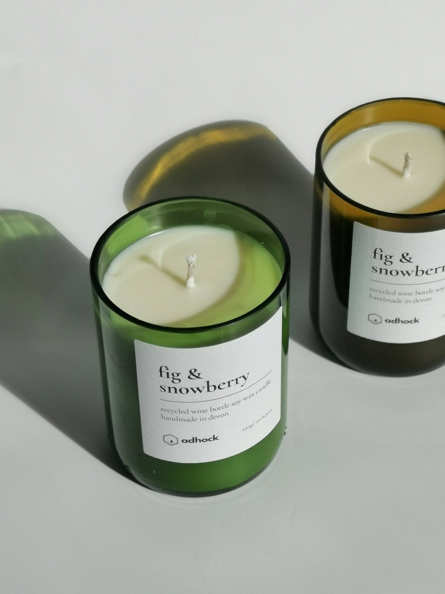 Fig & Snowberry Wine Bottle Candle: Fig & Snowberry / Brown