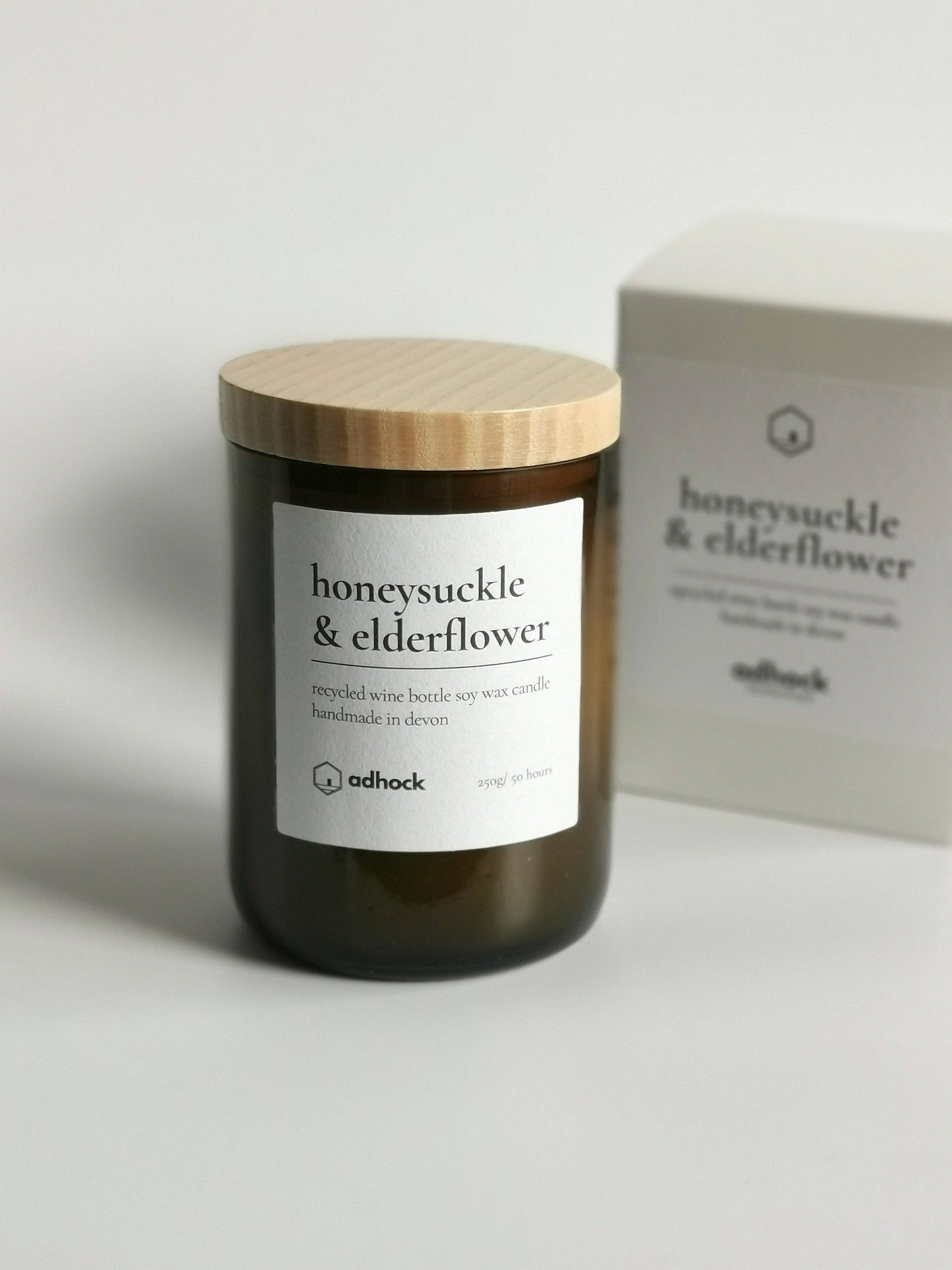 Honeysuckle & Elderflower Wine Bottle Candle: Honeysuckle & Elderflower / Green