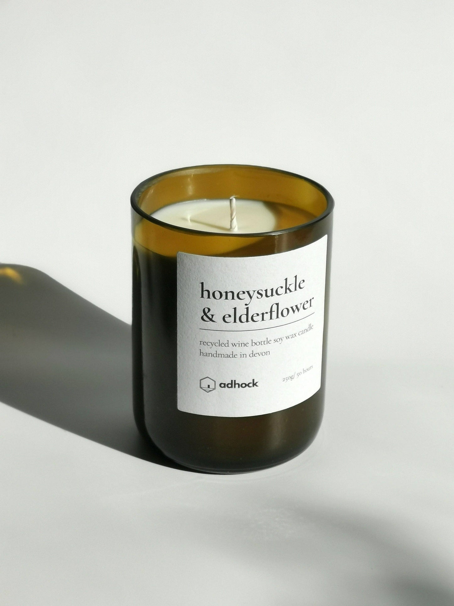 Honeysuckle & Elderflower Wine Bottle Candle: Honeysuckle & Elderflower / Green