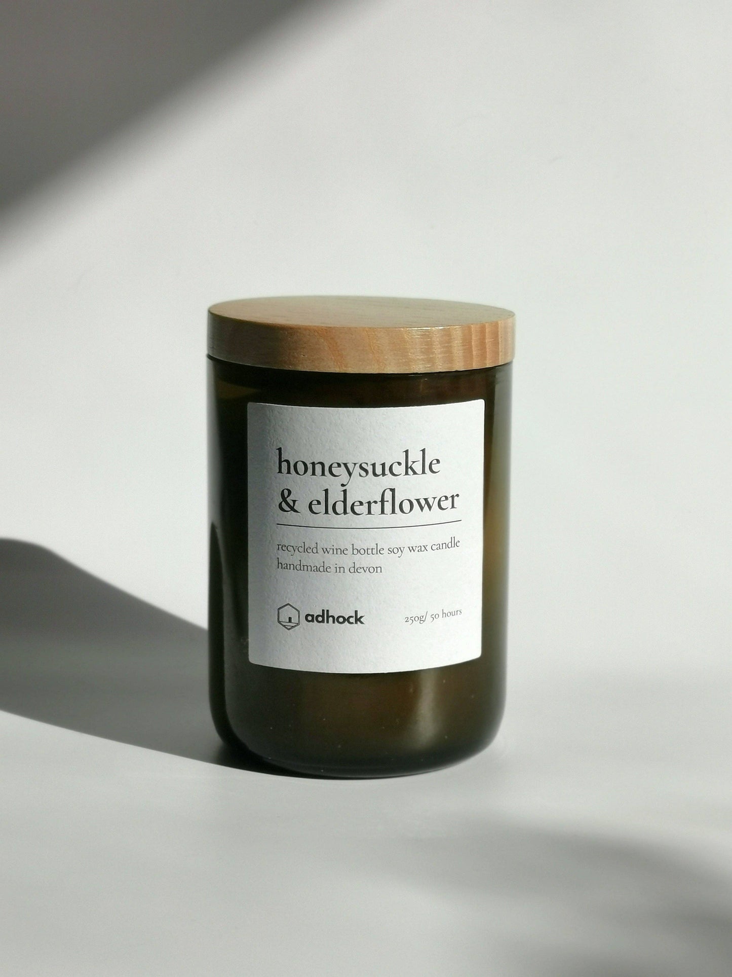 Honeysuckle & Elderflower Wine Bottle Candle: Honeysuckle & Elderflower / Green