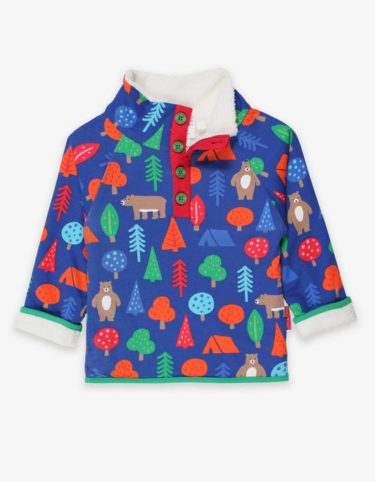 Organic Camping Bear Print Cosy Fleece Sweatshirt: 3-4y / 104cm
