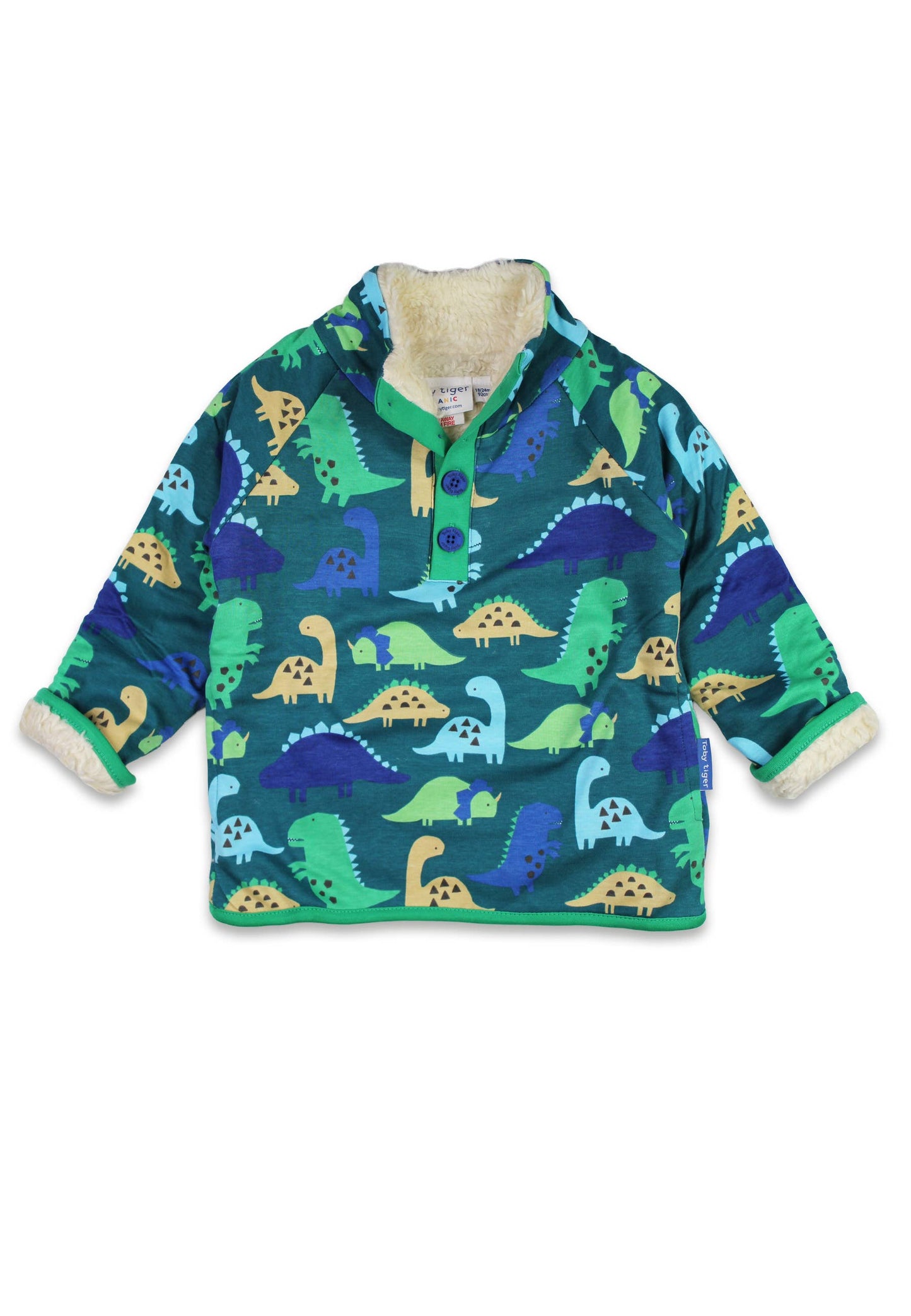 Organic Tonal Dinosaur Print Fleece Sweatshirt: 2-3y 98cm
