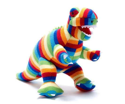 Best Years Knitted Rainbow T Rex